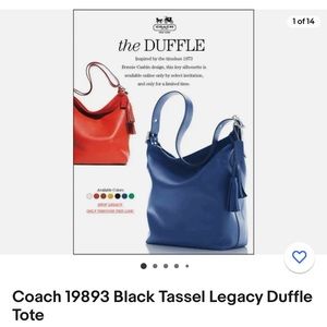 Coach Black Tassel Legacy Duffle Tote #19893
